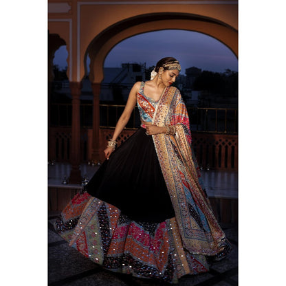 Tussya by Shreya Lalasa Multi-Color Lehenga with Blouse and Dupatta (Set of 3)