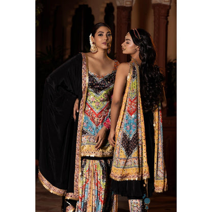 Tussya by Shreya Manah Multi-Color Kurta with Sharara and Dupatta (Set of 3)