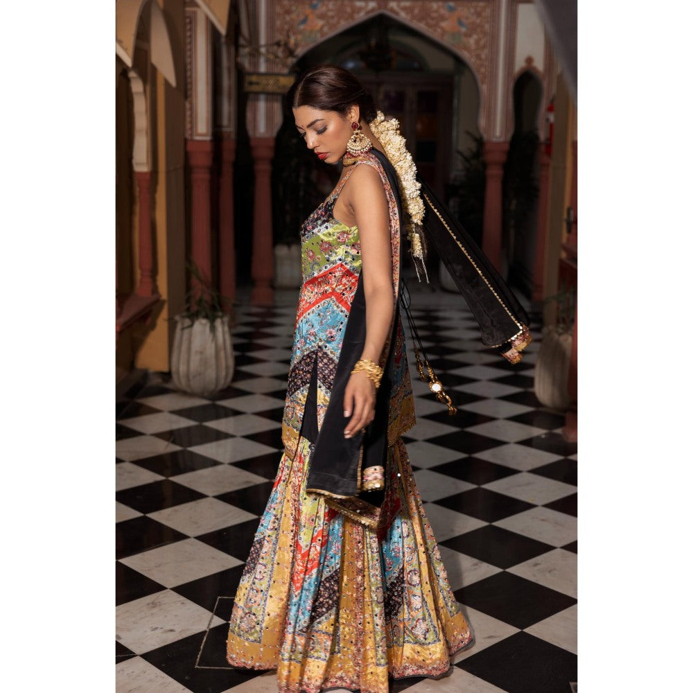 Tussya by Shreya Saadhvi Multi-Color Kurta with Sharara and Dupatta (Set of 3)