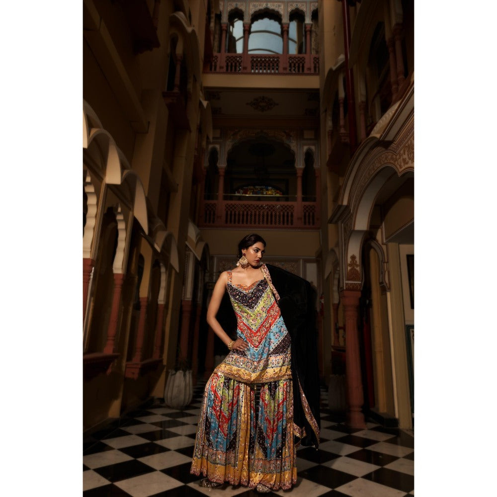 Tussya by Shreya Saadhvi Multi-Color Kurta with Sharara and Dupatta (Set of 3)