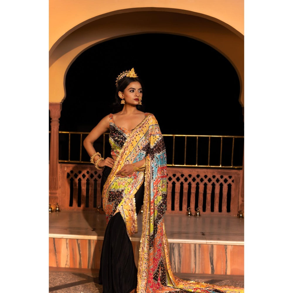 Tussya by Shreya Tanisi Black Dhoti
