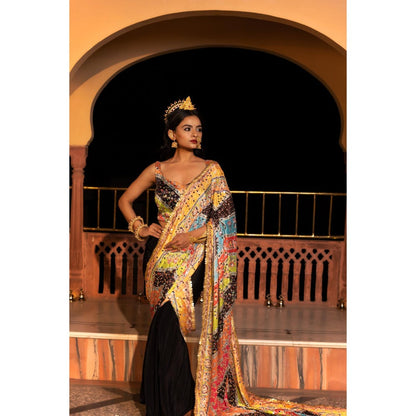 Tussya by Shreya Tanisi Black Dhoti