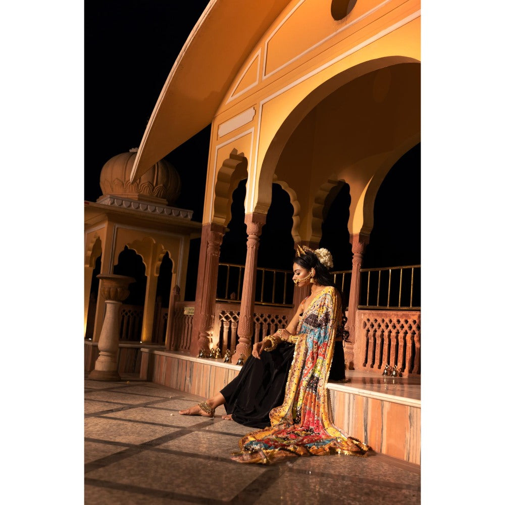 Tussya by Shreya Tanisi Black Dhoti