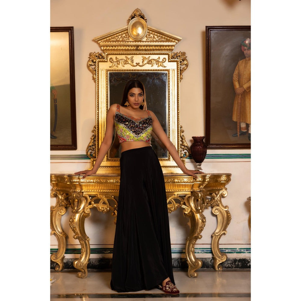 Tussya by Shreya Nirvi Black Palazzo