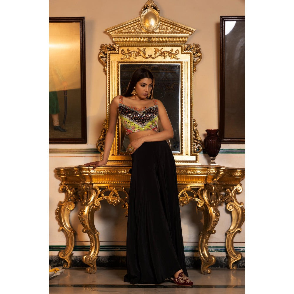 Tussya by Shreya Nirvi Black Palazzo