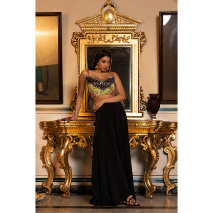 Tussya by Shreya Nirvi Black Palazzo