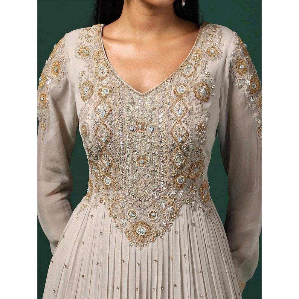 "Two Sisters" by Gyans Grey Anarkali with Dupatta (Set of 2)