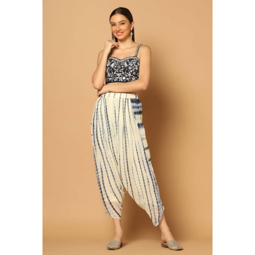 "Two Sisters" by Gyans Indigo Tie And Dye Dhoti Set With A Cape