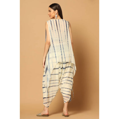 "Two Sisters" by Gyans Indigo Tie And Dye Dhoti Set With A Cape