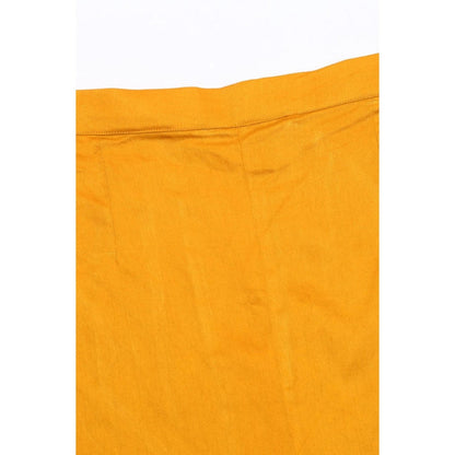 "Two Sisters" by Gyans Mustard Cotton Floral Round Neck Kurta With Pant And Dupatta