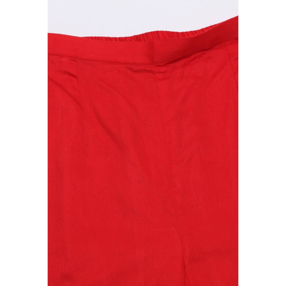 "Two Sisters" by Gyans Women Red Cotton Floral Kurta with Pant and Dupatta
