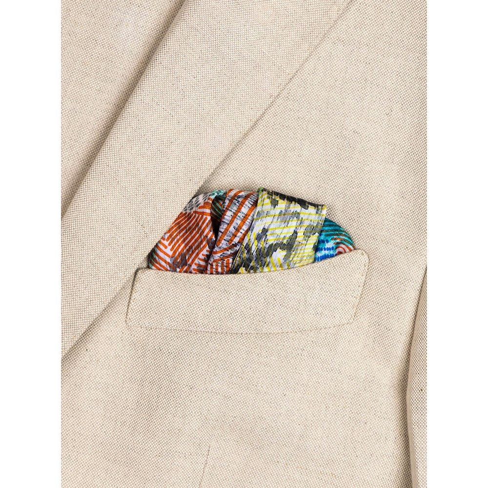 UNALLUME BY NISHA Multi-Colour Printed Pocket Square