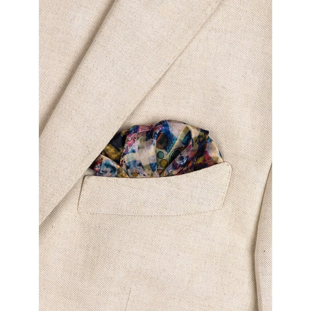 UNALLUME BY NISHA Multi-Colour Printed Pocket Square