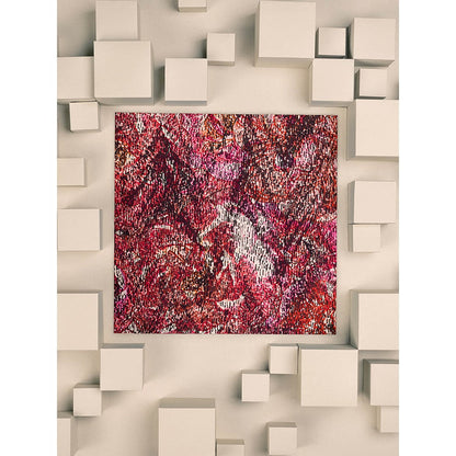 UNALLUME BY NISHA Red Printed Pocket Square