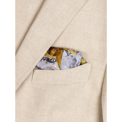 UNALLUME BY NISHA Yellow Printed Pocket Square