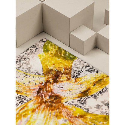 UNALLUME BY NISHA Yellow Printed Pocket Square