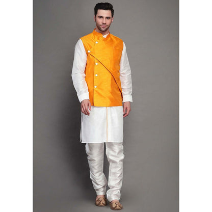 UTSAV FASHION Yellow Solid Kurta with Jacket and Pant