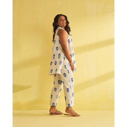 Vaaya Dotty Blue Handwoven Cotton Co-Ord Set
