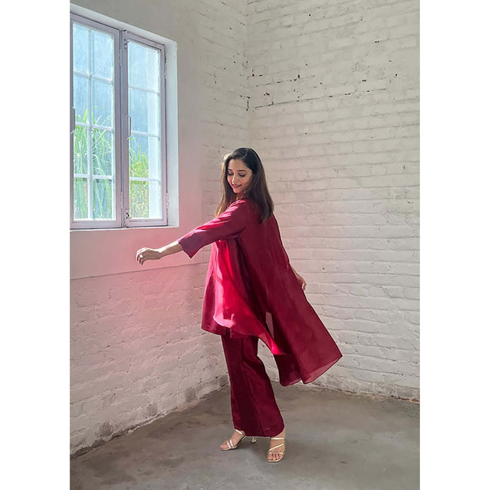 Vaaya The Waterfall Ensemble -Burgundy Shrug