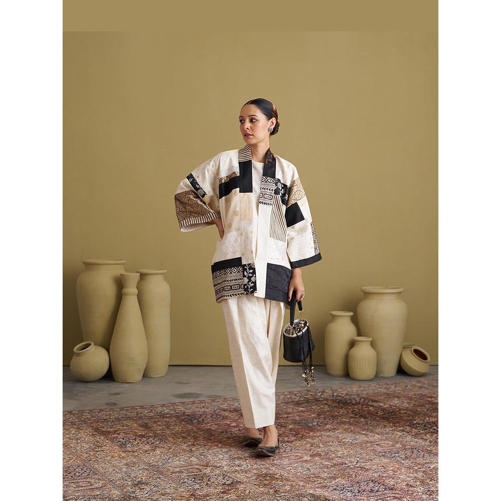 Vaaya The Ivory and Black Anokhi Jacket