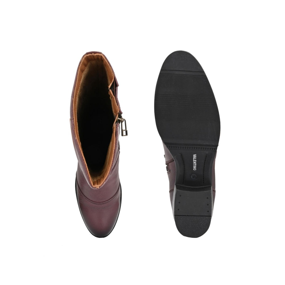 Valentino Women Maroon Chelsea Boots
