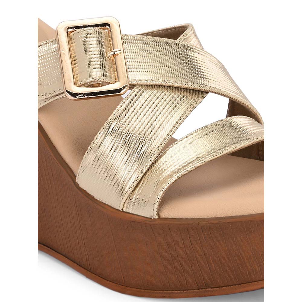 Valentino Women Premium Gold Wedges