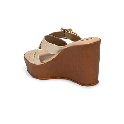 Valentino Women Premium Gold Wedges