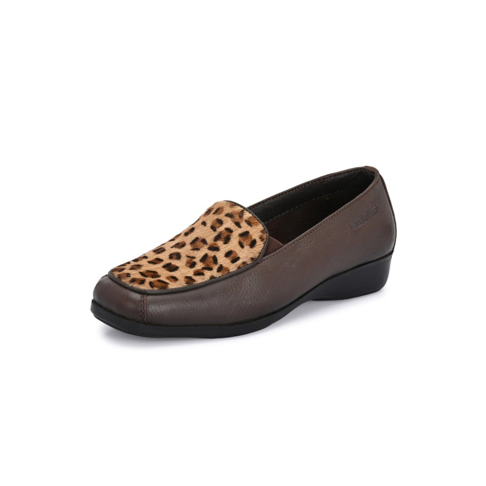 Valentino Women Brown Leather Loafers
