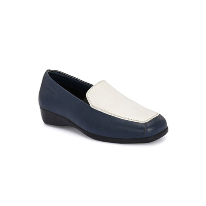 Valentino Women Navy Blue Leather Loafers