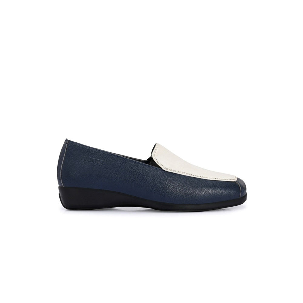 Valentino Women Navy Blue Leather Loafers