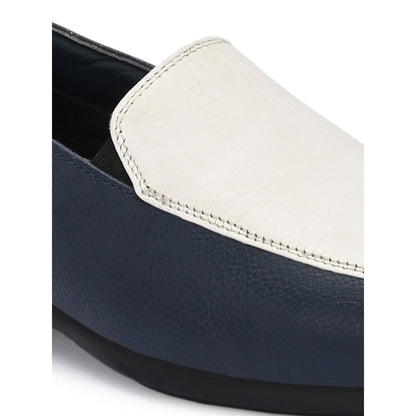 Valentino Women Navy Blue Leather Loafers