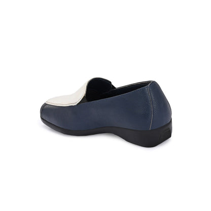 Valentino Women Navy Blue Leather Loafers