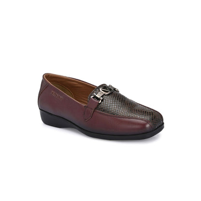 Valentino Women Maroon Leather Loafers