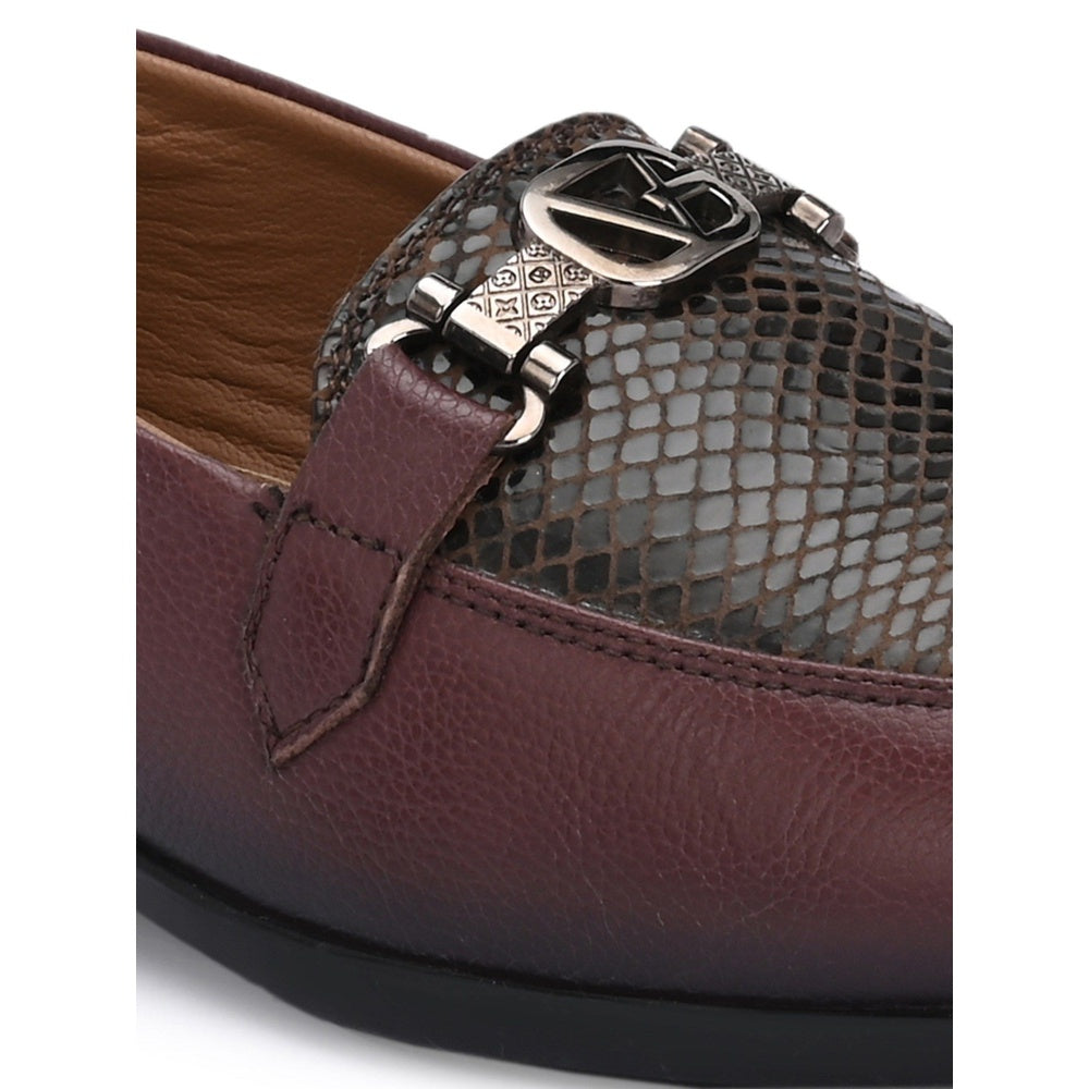 Valentino Women Maroon Leather Loafers