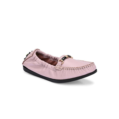 Valentino Women Pink Leather Loafers