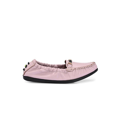 Valentino Women Pink Leather Loafers