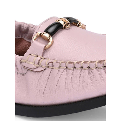 Valentino Women Pink Leather Loafers