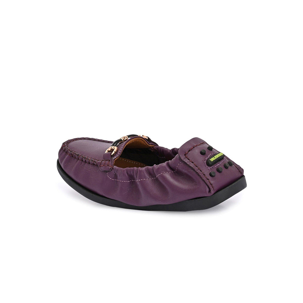 Valentino Women Purple Leather Loafers