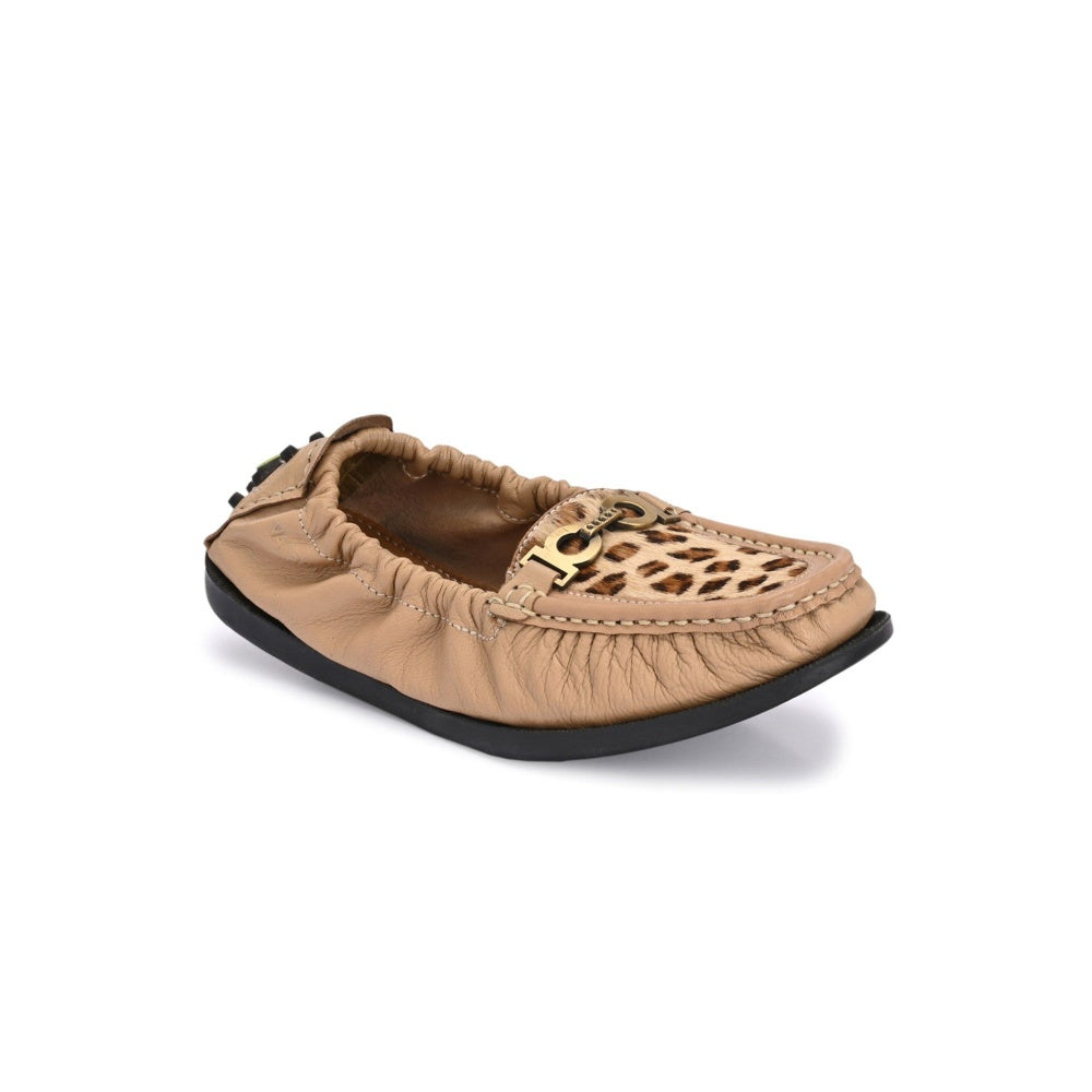 Valentino Women Beige Leather Loafers