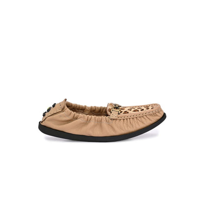 Valentino Women Beige Leather Loafers