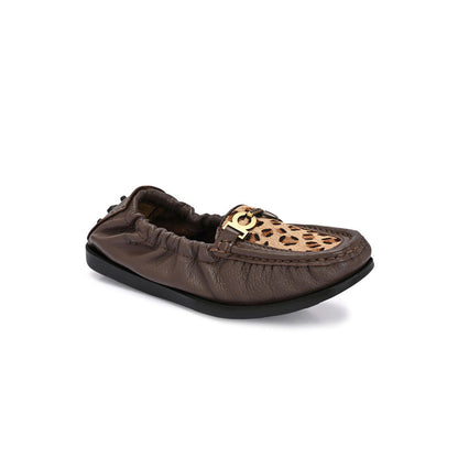 Valentino Women Brown Leather Loafers