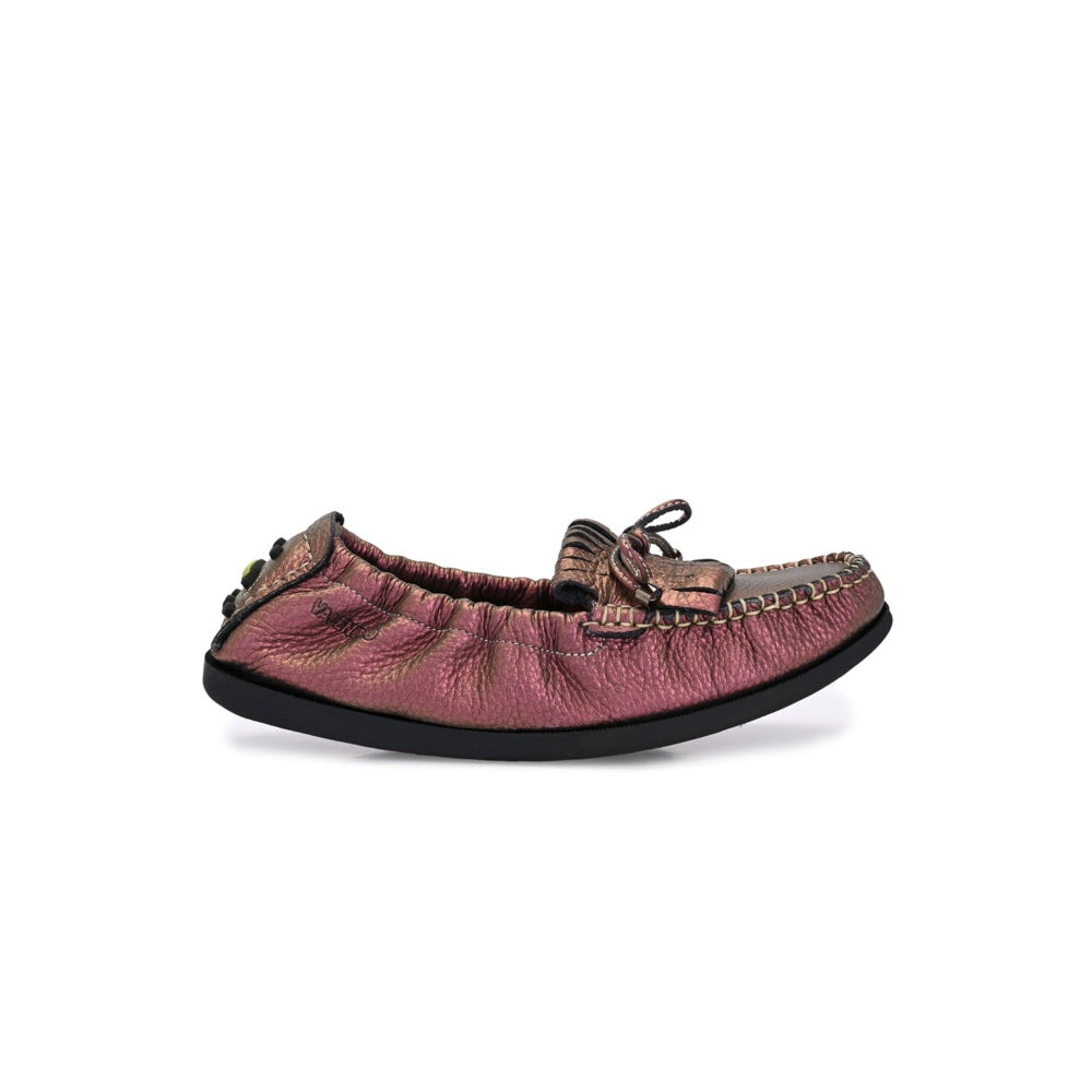 Valentino Women Pink Leather Loafers