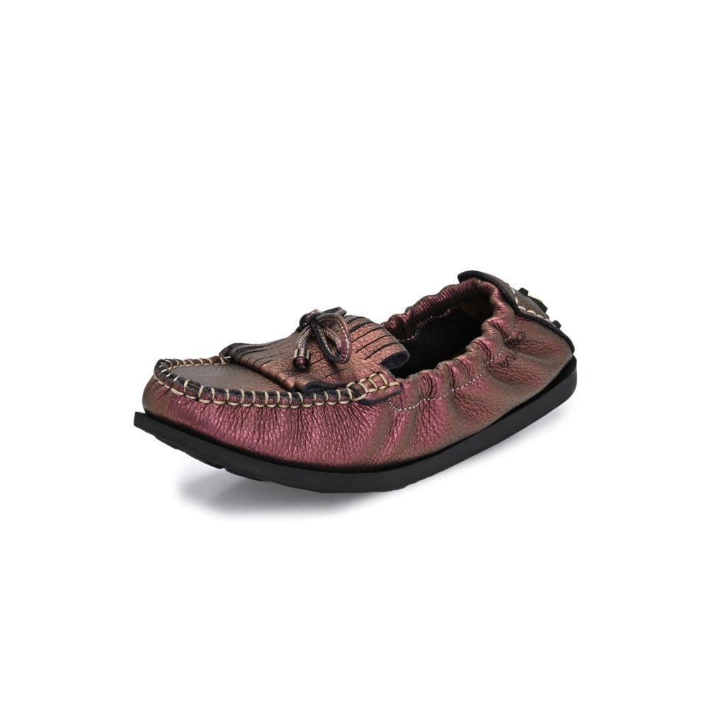 Valentino Women Pink Leather Loafers