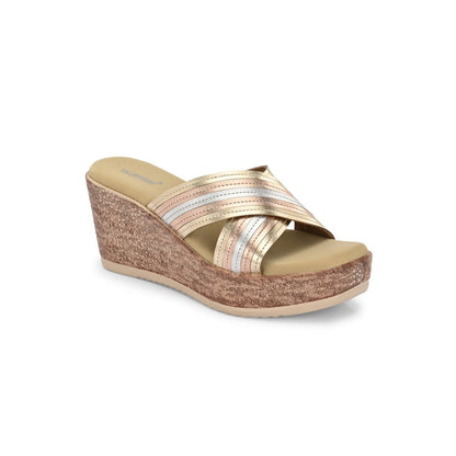 Valentino Women Premium Gold Wedges