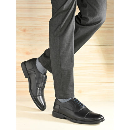 Valentino Mens Leather Formal Oxford Shoes - Black