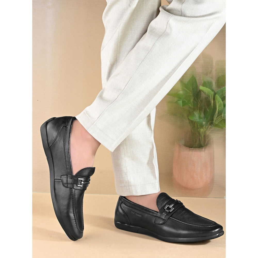 Valentino Mens Leather Casual Loafers - Black