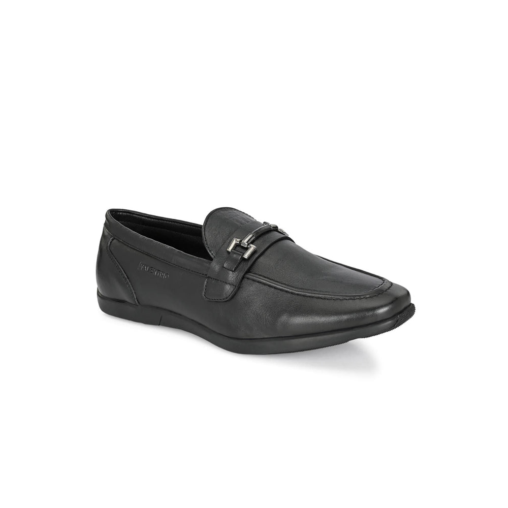 Valentino Mens Leather Casual Loafers - Black