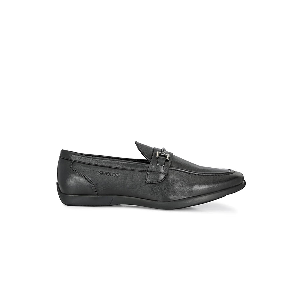 Valentino Mens Leather Casual Loafers - Black