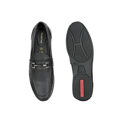 Valentino Mens Leather Casual Loafers - Black