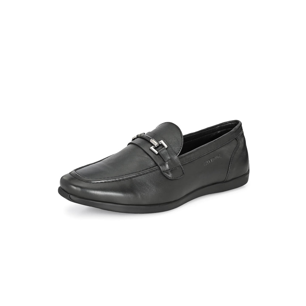 Valentino Mens Leather Casual Loafers - Black